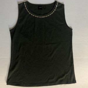Sleeveless top with metal embellishments